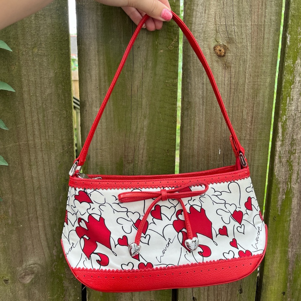 Lovecat Paris red and white heart mini bag